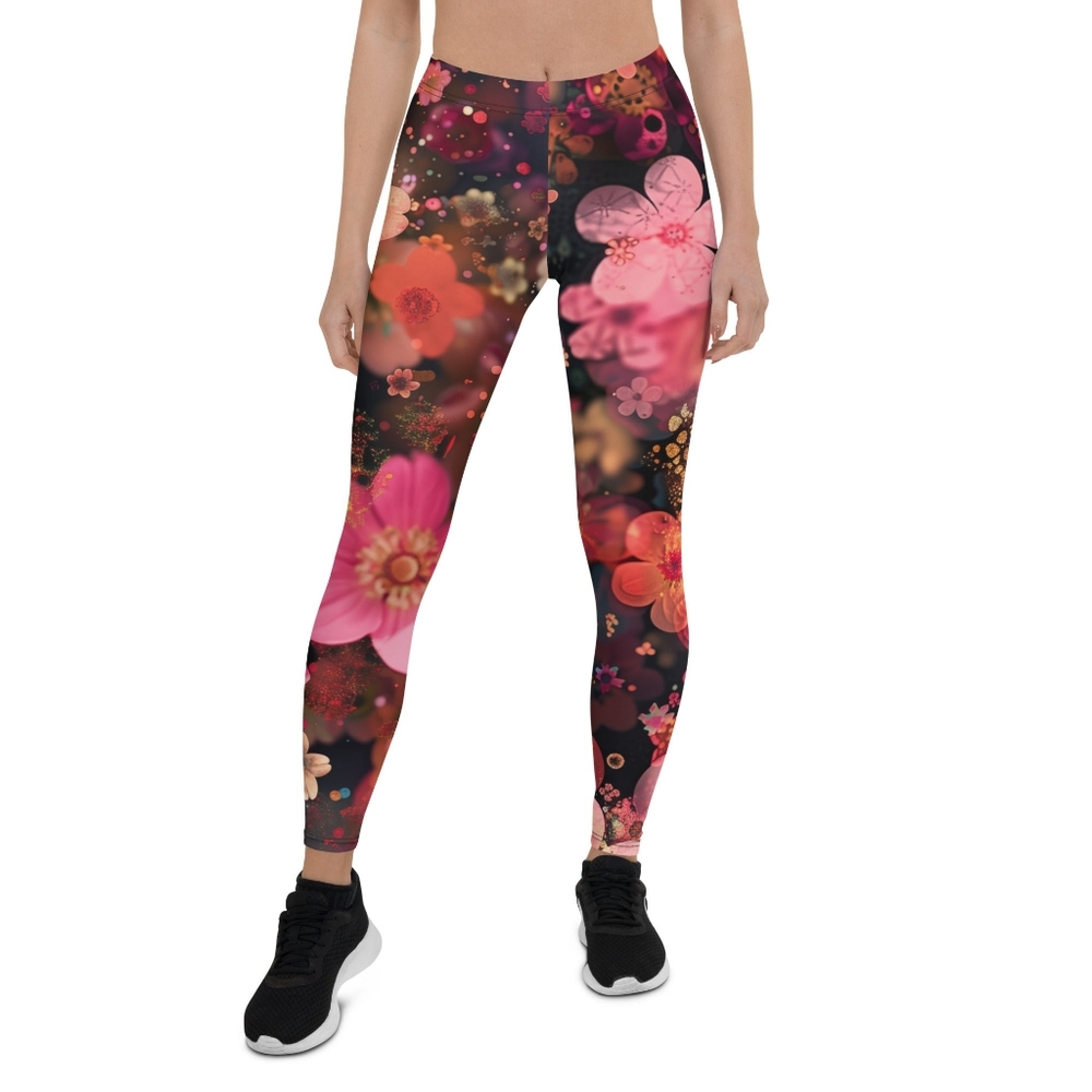 NWT Zara Trafaluc Floral Rose Stretch Leggings S